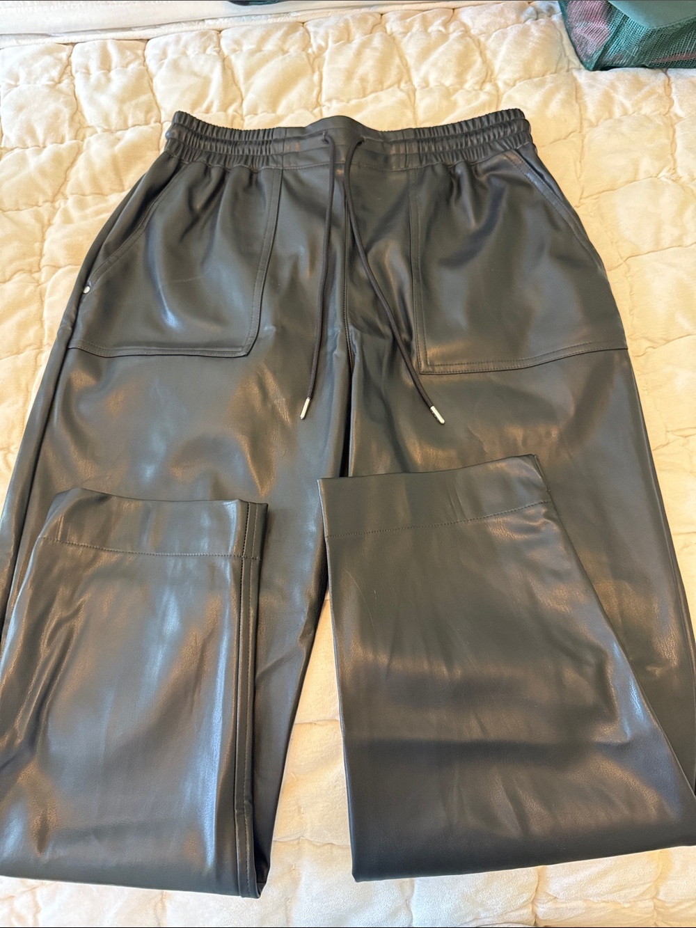 Black Faux Leather Pants